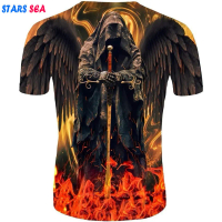 ใหม่ผู้ชาย cool hip-hop death god Skullพิมพ์เสื้อยืด 3D unisex streetwear O-คอด้านบนสบายๆY2kบุคลิกภา
