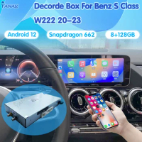 For Mercedes Benz S Class W222 2020-2023 Module Decoder Box Wireless CarPlay Android 12 Car GPS Qualcomm Snapdragon 662 NTG 6.0