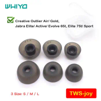 Whiyo TWS-joy Replacement Silicone Eartips for Creative Outlier Air/ Gold, Jabra Elite/ Active/ Evolve 65t, Elite 75t/ Sport