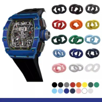 Colorful Fluorine FKM Rubber Ring Watchband Crown For RM Richard Mille Strap RM11-03 Five Pointed St