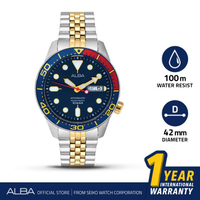 Jam Tangan Pria Alba Automatic Stainless Blue Dial AL4185