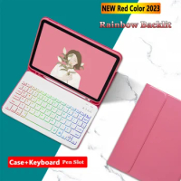 Rainbow RGB Keyboard Case for iPad Pro 11 10.9 Air 5 4 3 2 1 Mini 6 10.2 9th 8th 7th 9.7 Smart PU Leather Keyboard Cover