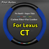 No Smell Super Thin Fur Leather Carbon Car Steering Wheel Cover For Lexus CT CT20h F-Sport 2012 2013 2014 2015 2017 2018 2020