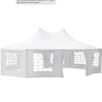 29' x 20' Round Wedding Tent Party Reception Gazebo Canopy Tent - 10 Wall Panel White Large Awning