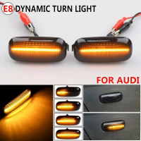 belook ไฟเลี้ยวแบบไดนามิก LED ไฟสัญญาณด้านข้าง ไฟเลี้ยวแบบ Sequential สำหรับ Audi A3 S3 8P A4 S4 RS4