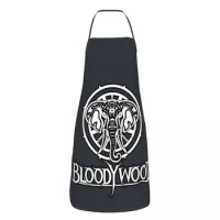 Custom Bib Symbol Apron for Men Women Adult Chef Cooking Kitchen Bloody Wood Tablier Cuisine Baking