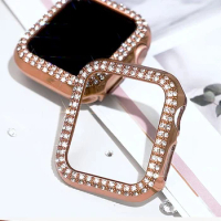 Cover for Apple Watch Case 41mm 40mm 38mm 45mm 44mm 42mm Protector Diamond Bling Bumper iWatch Series 5 SE 6 7 8 9 Accessories