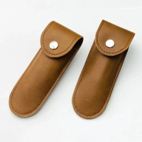 1 Piece PU Leather Material Folding Knife Scabbard Sheath with Brass Buckle for Swiss Army Fold Knives Pliers