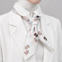 Zoya - Puzzle Grid Syal Scarf Motif Premium Cream