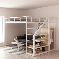 Upper bed, lower table,loft upper bed, lower empty loft bed, space-saving , duplex second floor bed