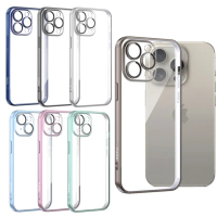 【TOTU 拓途】iPhone 15/15 Plus/15 Pro/15 Pro Max一體式鏡頭貼電鍍手機殼防摔殼保護殼 柔簡