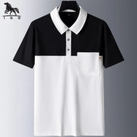 polo shirt men M-6XL 7XL 8XL high quality summer new Ice silk Men's Short-sleeved polo shirt business casual mens polo shirt 116