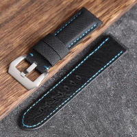 Nylon Carbon Fiber Watchband For Panerai PAM1661 441 watch GT2 Magic2 BELL ROSS 22MM 24MM Blue black Watch Strap band bracelet