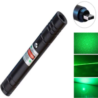 USB Rechargeable Green Laser pointer High Power Built-in battery Laser Sight 10000m 5mw Adjustable Focus Lazer laser Pen pointer