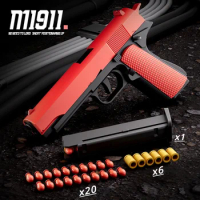 M1911 Colt Toy Gun Pistol Soft Bullet Shell Ejected Blaster Manual Airsoft Air Gun Launcher For Children Adults Shooting Games
