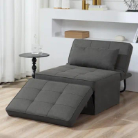 Sofa Bed, 4 in 1 Multi-Function Folding Ottoman Breathable Linen Couch Bed with Adjustable Backrest Modern Living room sofa