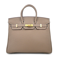 Hermes 愛馬仕 Birkin 25cm 18 Togo B刻 牛皮柏金包(大象灰/金釦)