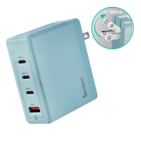 【mo select】100W GaN 氮化鎵 PD 筆電手機充電頭/充電器 3C1A 四孔(typeC/USB/插腳折疊式)
