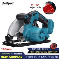 Drillpro 18V Brushless Circular Saw 0°-45° Adjustable Woodworking Cutting Cordless Electric Saw Machine for Makita 18V Battery