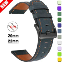 22mm 20mm Strap for Samsung Galaxy Watch 6/5/4/5 Pro/Active 2 Retro Leather Bracelet Huawei Gt 3-2 Galaxy Watch 6 Classic Band
