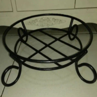 DUDUKAN pot besar besi untuk tanaman hias diameter 35 cm Putih Tembaga gandasil tray semai