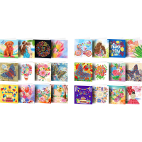 12PCS DIY Diamond Painting Greeting Card Set Festival Theme Rhinestone Diamond Art Mosaic Postcards 