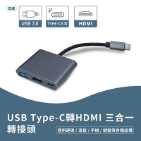 USB Type-C轉HDMI 三合一轉接頭 影像傳輸 監聽 USB3.0 適用硬碟 滑鼠 手機 鍵盤 Switch