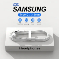 Wired Headphones For Samsung Galaxy S23 S22 S21 S20 FE Type C 3.5mm Earphones Note 20 10 9 8 Earplugs Phone Accessories