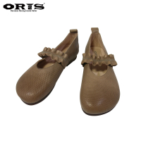 【oris 帆船鞋】荷葉邊淑女鞋-綠-S3665N06(真皮/淑女鞋/耐磨/休閒鞋/娃娃鞋)