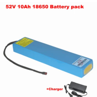 Rechargeable 14S 52V 10Ah 18650 Battery Pack with BMS electric bicycle ebike E-bike E-scooters electric wheelchairs+2A charger