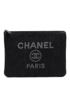 Chanel 二手 Chanel 中號草編 Deauville O Case 手拿包
