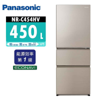 Panasonic國際牌 450公升 無邊框鋼板三門變頻冰箱 NR-C454HV 香檳金/晶鑽白