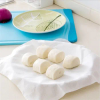 2Pcs Reusable Natural Pure Cotton Bamboo Steamer Cloth Best Quality Fabric Round Steamers Rack Gauze Pad 32*32cm