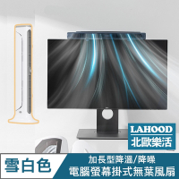 LAHOO北歐樂活 電腦螢幕掛式無葉風扇/加長型降溫桌面立扇 雪白色