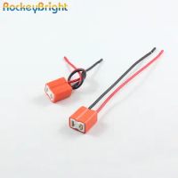 Rockeybright 2pcs h7 ceramic led bulb socket holder h7 headlight ceramic plug adapter extension copper cable h7 bulb connector