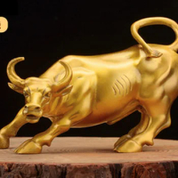 Wall Street copper bull ornaments golden bull air crafts office table bull all brass bull ornaments pure copper