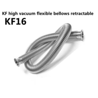 304 stainless steel high vacuum flexible bellows elastic telescopic KF16 100mm/150mm/200mm/250mm/300mm/400mm/500mm vacuum pump c