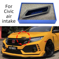 FC Style Universal Car Front Bumper Hood Vent Air Out Intake Grill Cover Trim For Civic Audi A4 B8 VW Golf MK7 MK6 BMW E90 E80