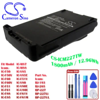 Two-Way Radio 1800mAh / 12.96W Battery For Icom IC-F51V IC-V80 IC-V80E IC-U80E IC-F61V IC-F61M Color Black Volts 7.20V