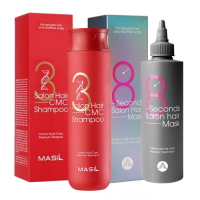 Masil 3次方沙龍CMC胺基酸修復洗髮精+8秒沙龍縮時髮膜(300ml+200ml)