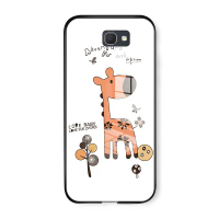 Vỏ cho Samsung J7 PRIME ON7 2016, vỏ cứng in hình hươu cao cổ, chống sốc, nắp lưng kính cường lực