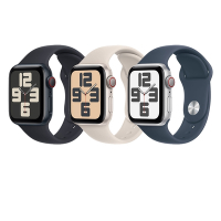 Apple Watch SE LTE 44mm 鋁金屬錶殼配運動錶帶(S/M)