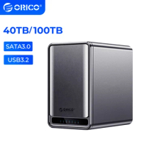 ORICO USB 3.2 SATA 3.0 NAS 2/5 Bay HDD/SSD Enclosure 40TB/100TB House Personal Cloud Serve Smart Backup for Teamwork