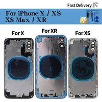 Back Housing For iPhone X Xs Max Xr Back Battery Door Glass with Middle Chassis Frame SIM Tray Side Key Parts