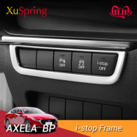 For Mazda3 Mazda 3 Axela BP 2019 2020 Car Anti-Slip i-Stop Knob Button Frame Cover Trim Stickers Bezel Styling
