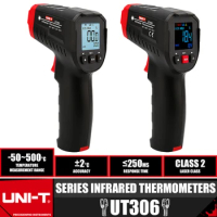UNI-T UT306S UT306C Digital Thermometer Non-contact industrial Infrared Laser Temperature Meter Temperature Gun Tester-50℃-500℃
