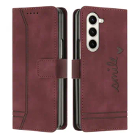 For Samsung Z Fold 5 4 3 Flip Case Leather Magnetic Texture Card Wallet Funda Samsung Galaxy Z Fold5 Case Phone ZFold 3 Fold4