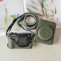 new luxury handwork Camera PU leather Bag Body BOX Case For canon G7X2 G7X3 G7X Mark ii iii Protective sleeve shell