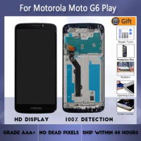 For Motorola MOTO G6 Play LCD screen assembly With front case Black Gold With repair tool and Tempered film
