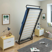 Invisible bed foldable bed does not require a bed box to flip over. Hidden bed with upper and lower flip over walls. Murphy bed